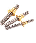 Rock Solid Trapezoidal T20 Stainless Steel Lead Screw With Snug Brass Nut 4Mm Pitch And 4Mm Lead Measuring 1000Mm Long.