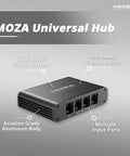 Universal Hub Adapter Kit For FSR Formula, KS Steering, TSW Truck, Vision GS Steering Wheels, Plug And Play Mount To Most Base Rigs, Built In USB Hub, Broad Compatibility For Sim Racing Setups, shown with multiple input ports.