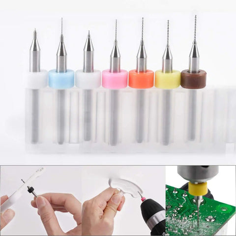 7 Pcs Mini PCB Drill Bit Set 0.2mm To 0.5mm High Speed Steel Spiral Flute Micro Drill Bits For Rotary Tools Jewelry CNC Board