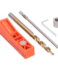 Hella Precise Pocket Hole Jig Kit With Metal Step Drill Bit And Hex Wrench Plus Screwdriver set, tools for woodworking jobs.
