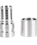 E Type 1.5 Inch Cam and Groove Quick Connect Hose Fitting 304 Stainless Steel Male Coupler for Hydraulic Systems and Water Lines Durable Metal Quick Connect Easy Hookup showing two parts