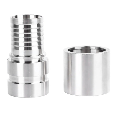 E Type 1.5 Inch Cam and Groove Quick Connect Hose Fitting 304 Stainless Steel Male Coupler for Hydraulic Systems and Water Lines Durable Metal Quick Connect Easy Hookup showing two parts