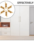 Brass Ball Catch For Wardrobe And Cabinet Doors, No Fuss Install Hidden Door Latch, shown used on white cabinet doors.