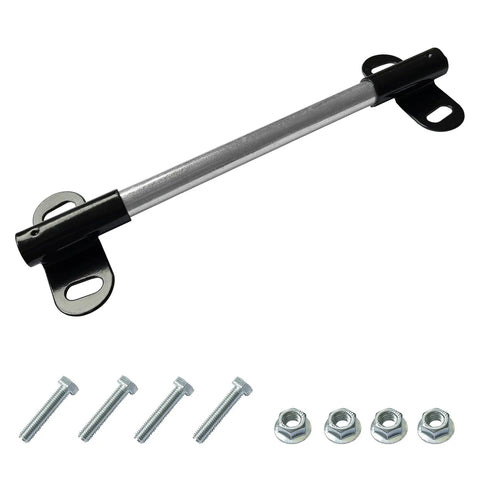 Heavy Duty Wheelbarrow Axle And Bracket Set Built Tough From Carbon Steel With 10x0.63 Inch Axle And 2.1x3.3 Inch Brackets