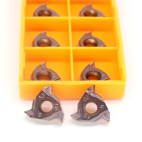 Carbide Threading And Turning Inserts RT1601G AG60 1210 Threaded Cutter Plates For Tool Holder Your Go-To Lathe Tool Upgrade For Steel Iron Aluminum Alloys With SER1212H16 SER1616H16 SER2020K16 RT1101L AG60A 1210 carbide inserts in yellow tray