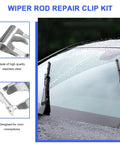 2 Pack Windscreen Wiper Linkage Clip Repair Kit For Damaged Connecting Rods Keeps The Rod From Slipping And Wiper In Sync Ensures Normal Operation Provides Extra Support To Prevent Loosening Or Deformation Essential Car Accessories, stainless steel clip