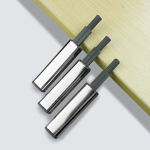 Push To Open Magnetic Cabinet Latch Set 2 Pack Door Catch For Hinge Cabinets No Self Closing Required Heavy Duty Forged Metal With Spring Loaded Plunger