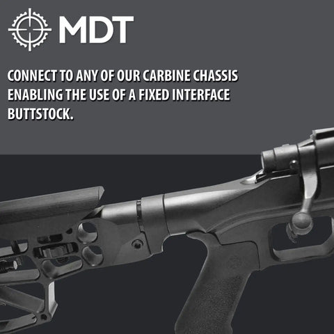 Fixed Stock Adapter For Hunting Firearm Interface Chassis, Adds 0.75 Inch Length Of Pull, Black Durable Build