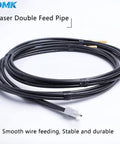 Double Wire Feeding Hose for Laser Welding Handheld Weld Head, 5M Spring Hose, Graphite Aluminum PU Construction