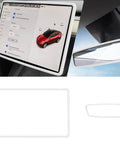 Silicone Protector Frames For Screen And Rear View Mirror For Tesla Model 3 2017 To 2023 And Model Y 2019 To February 2025 White Pair