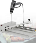 Handheld Shrink Wrap Gun 18 Inch Heat Sealer For Food, Books And Boxes Compatible With Pof And PVC Film on a white background.