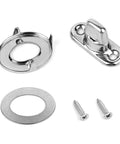 Front view of 20-piece stainless steel twist-lock fasteners set for canvas and marine use, with eyelets, studs, washer, and screws.
