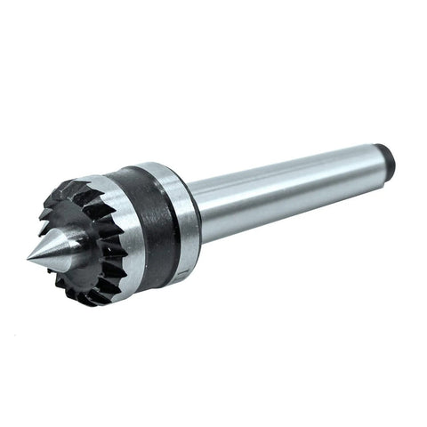 HFS woodworking lathe drive center MT2 with 1-inch crown, silver metal shank
