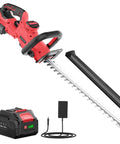 Cordless Hedge Trimmer 21V With 4000mAh Battery, 14 Inch Dual Action Blades, 180 Degree Adjustable Head, No Cord Hassle