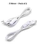 Pack of 2 white 10 Foot T5 T8 LED Tube Power Extension Cord With On Off Switch US Plug For Integrated LED Tube Linkable Lighting