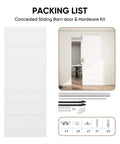 Concealed Sliding Barn Door With Soft Close Hardware Kit White Flush Hidden Door for Openings 24 to 28 Inches Wide by 84 Inches High