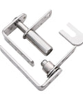 Stainless steel double swing door hinge for high-traffic venues.