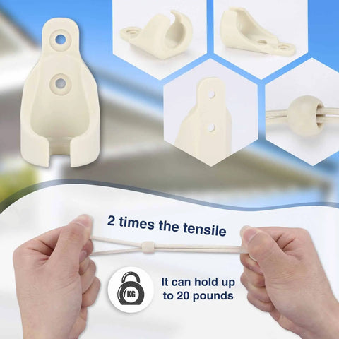 Outdoor Roller Shade Replacement Bungee Kit And End Cap For Coolaroo Exterior Blinds In Sand, 2 Pack detail view