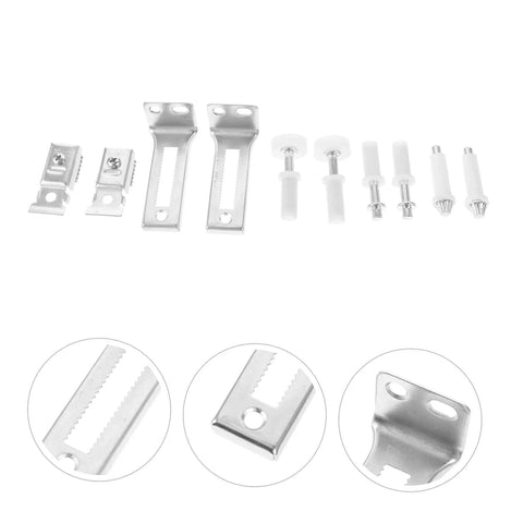 1Set Bifold Door Hardware Kit for Sliding Doors With Roller Replacement Parts and Durable Track System shown in components