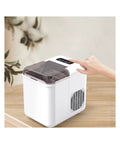 Fast Countertop Ice Maker Portable With Self Cleaning Setup produces crisp cubes; compact design with touch controls on countertop.