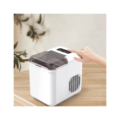 Fast Countertop Ice Maker Portable With Self Cleaning Setup produces crisp cubes; compact design with touch controls on countertop.