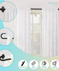 Image of Wrap Around Black Curtain Rod Set Adjustable 48 To 84 Inch 5/8 Inch Diameter Matte Black Hidden Curved Design