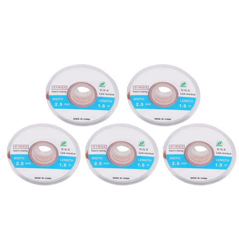 Pro Grade Copper Solder Wick Desoldering Braid No Clean Low Residue Solder Wire For PCB Repair And BGA Maintenance 5 pack