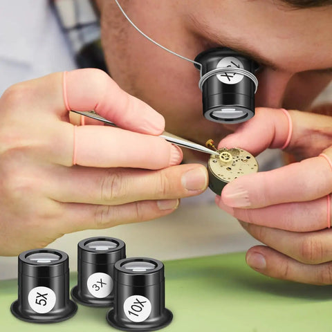 Jewelers Portable Monocular Magnifier Eye Loop Glass For Watches Jewelry Repair And Textile Circuit Coin Stamp Work