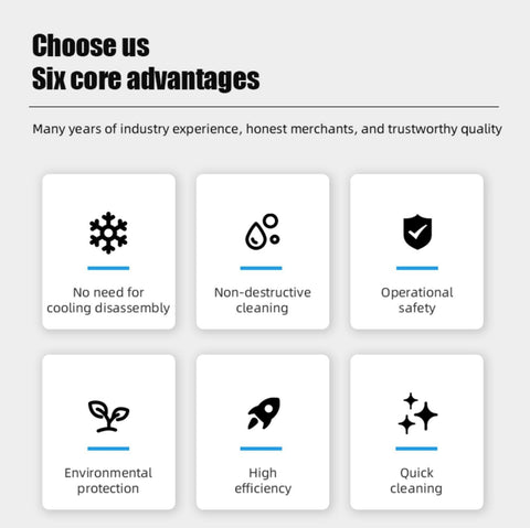 Six core advantages of Pro Grade Industrial Dry Ice Blasting System for Equipment Cleaning And Surface Restoration.