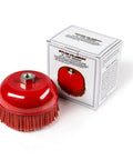 6 Inch Cup Brush Nylon Filament 5/8-11 Thread For Metal Wood Aluminum And Plastic Prep Up To 2500 RPM next to packaging box