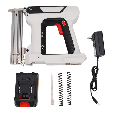 No Sweat 2 In 1 Cordless Brad Nailer And Stapler 18 Gauge Battery Powered Nail Gun For Woodworking Carpentry And Quick Home Repairs With Smart Trigger Lock