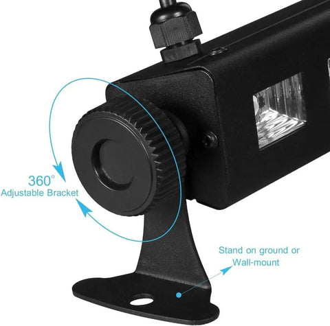 Close-up of adjustable bracket on Three Pack 27W LED Black Light Bar Set For Glow Parties And Body Paint UV Black Light Bar