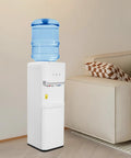 Hot And Cold Water Dispenser For 5 Gallon And 3 Gallon Bottles With Three Temperature Settings And Child Safety Lock Energy Efficient Water Cooler For Home And Office in a living room setup