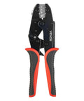 Ratcheting Wire Crimpers For 10 To 24 Awg Cables Featuring No Sweat Jaws And Clearly Labeled Metric Gauge Scales For Hassle Free Electrical Terminal Crimping Plus Quick Release Adjustment For Top Shelf Automotive Builds.