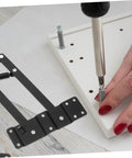 Heavy-duty lift-up spring hinge pair black metal for drop-leaf table installation