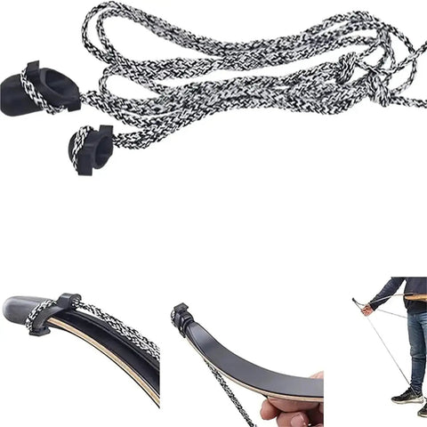 Crossbow Cocking Rope Kit With Mechanical Advantage Pulley System for no sweat stringing of compound and recurve bows in action