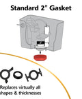 Diagram of 2 Inch Complete Toilet Repair Kit For Fixing Running And Noisy Toilets showing standard 2-inch gasket and components.