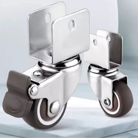 4 Pack Heavy Duty Furniture Wheel Castors 1.5 Inch Universal Swivel Casters Quiet Trolley Wheels For Sofas Beds Tables