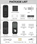 Package contents for Video Smart Lock With Camera 2K HD, Keyless Entry, Rechargeable Battery, App Control, Fingerprint ID
