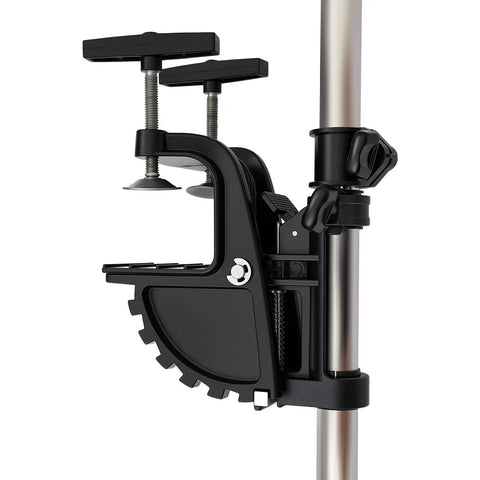 Top Shelf Rig 40 Lb Thrust Electric Trolling Motor for Saltwater Cruises and Kayaks quick release lever close-up view.