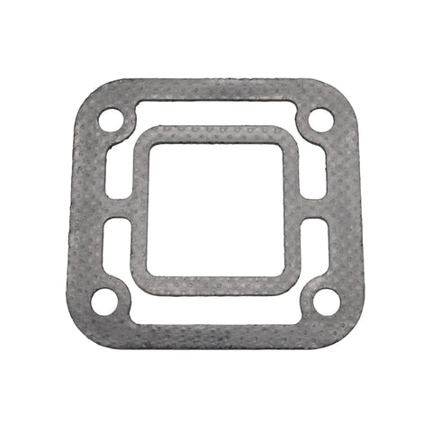 Exhaust Elbow Gasket 2 Pack For OMC Stern Drive And Volvo Penta Marine Engines showing one grey square gasket with four bolt holes
