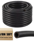 Prime Grade Epdm Heater Hose For Radiator Cooling Systems, 3/8 Inch Inner Diameter, 50 Feet flexible black tubing roll viewed from above.