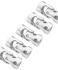 5 Pack Universal Rotatable Steering Shaft U Joint Coupler for RC Cars Robots Crawlers and Boats 6mm to 6mm Metal Motor Connector With 360 Degree Universal Joint Durable Direct Axis Motor Use, five silver metal couplers