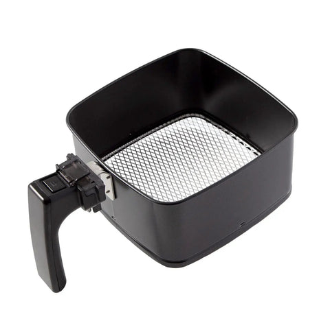 Brio 3Qt Replacement Base Tray And Fry Pan Basket For 36001 And 36011 Models compatible with Brio Air Fryer, black with handle