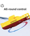 Mini RC Submarine Waterproof Remote Control Boat Toy for Kids with 360 Degree Rotating Propeller in water display