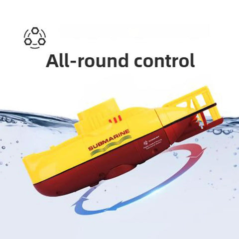 Mini RC Submarine Waterproof Remote Control Boat Toy for Kids with 360 Degree Rotating Propeller in water display
