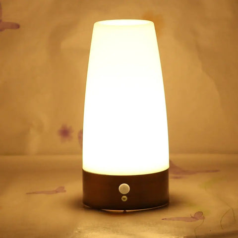 Retro LED Night Light With PIR Motion Sensor, Battery Powered Round Lamp For Indoor And Outdoor Use, Auto Motion Activated Light, On And Off Modes, Portable Hallway And Kids Room Glow Up