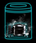 Reliable Countertop Ice Maker Machine Produces Straight Up Fast Round Cubes In Just Seven Minutes with fog effect.
