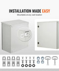 Badass Carbon Steel NEMA 4 Electrical Enclosure 24X24X12 with installation hardware and mountable features.