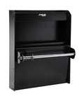 Aluminum Work Station Storage Cabinet With Flip Out Work Tray And Paper Towel Rack Organizer For Enclosed Race Trailer Shop And Garage Storage In Black Heavy Duty Space Saving Design